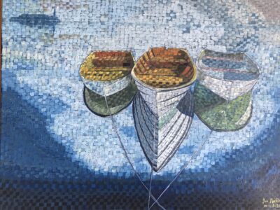 Boats becalmed | Oil on canvas 45 x 50cms. Nov 2020. SOLD