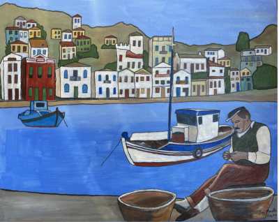 Grecian memories | Acrylic on canvas. 50 x 40 cms. July 2025.