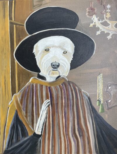 Hamish painted by his C15th colleague Jan van Eyck | Acrylic on canvas, 50 x 40 cms. December 2025.