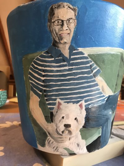 Nick’s birthday pot | Terra cotta pot. Jan. 2019. SOLD