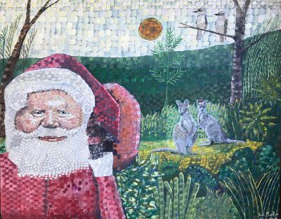 Santa Downunder | Oil on canvas 40 x 50 cms. Dec 2019.