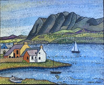 Plockton and black cat. | Oil on canvas, 50 x 60 cms. February 2022. Sold.