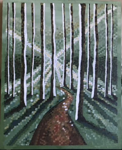 Forest trees | Acrylic on canvas. 45 x 50 cms. September 2022