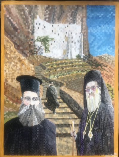 Panagia Hozoviotissa Monastery – Amorgos | Oil and acrylic on canvas. 45 x 60 cms. October 2022