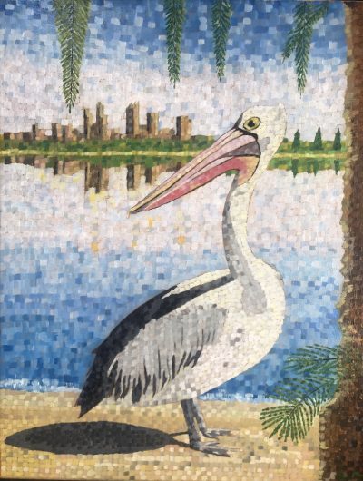 The pelican | Oil and acrylic on canvas. 45 x 50 cms. August 2023.