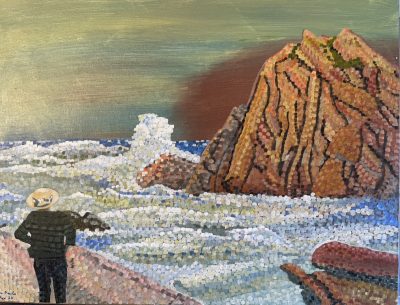 Storm approaching Sugar Loaf Rock | Acrylic on canvas. 40 x 50 cms. March 2024.