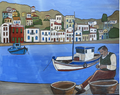 Grecian memories | Acrylic on canvas. 50 x 40 cms. July 2025.